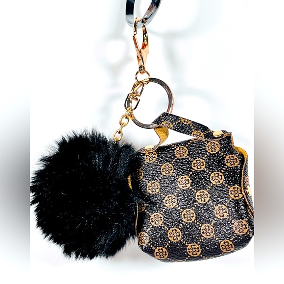 Mini Bag Keychain Charm with Pom - Picture 4 of 6